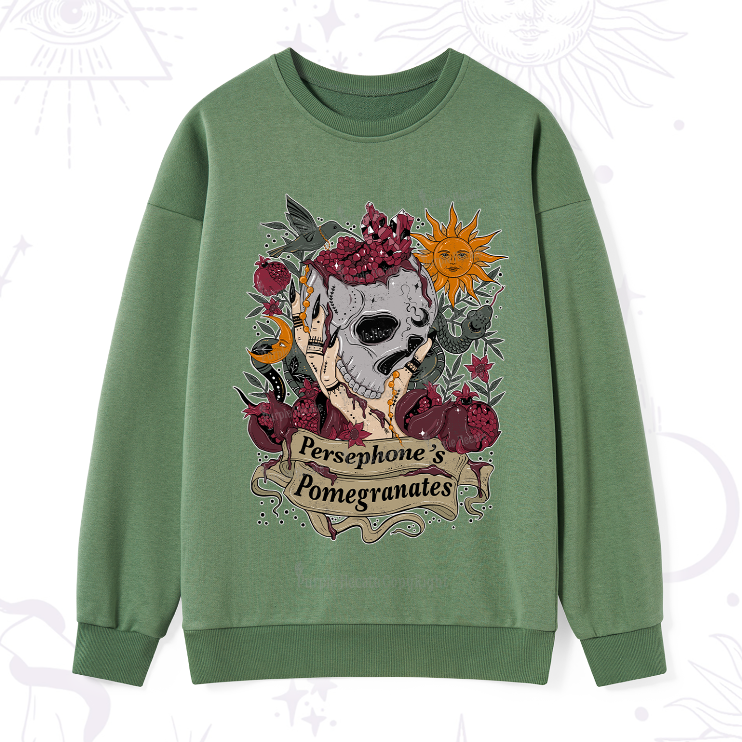 Purplehecate Persephone's Pomegranates Sweatshirt