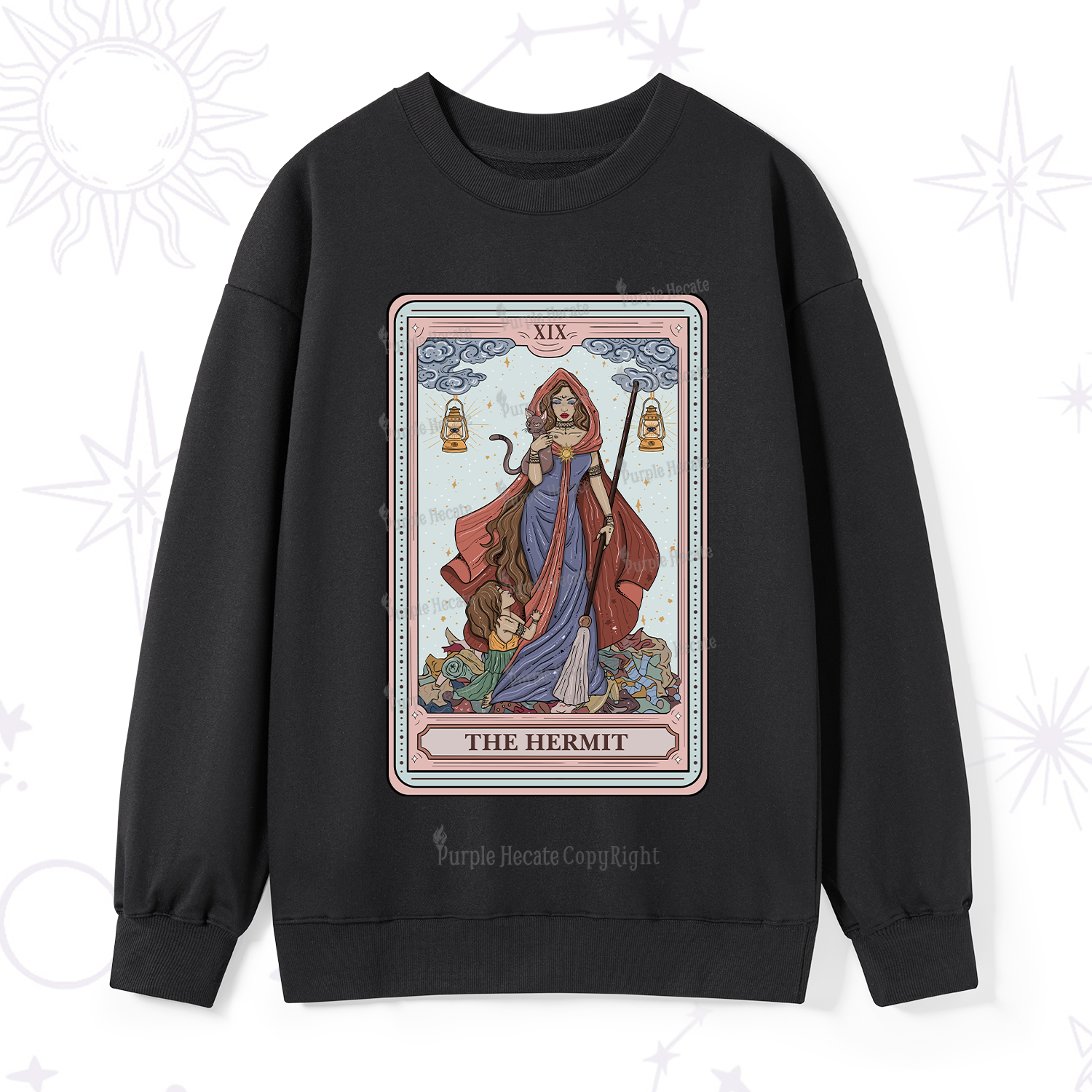 Purplehecate The Hermit Tarot Card Sweatshirt