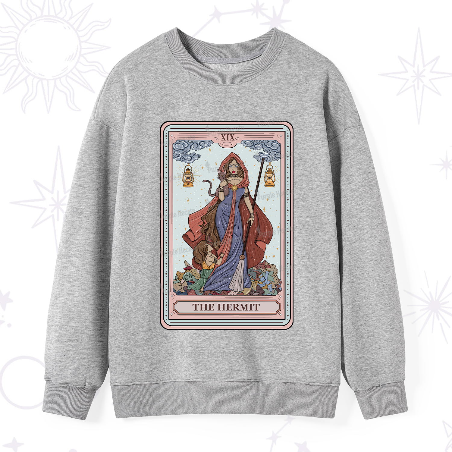 Purplehecate The Hermit Tarot Card Sweatshirt