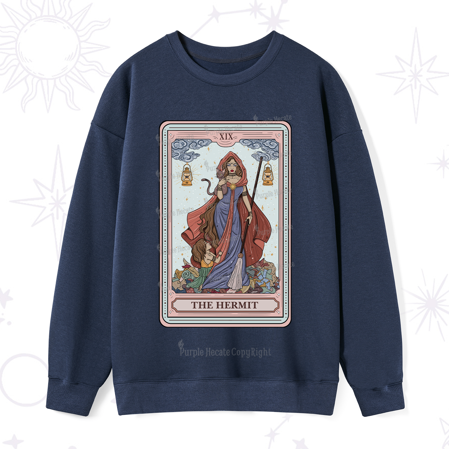 Purplehecate The Hermit Tarot Card Sweatshirt