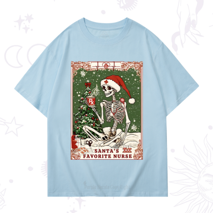 Purplehecate Christmas Santa's Favorite Nurse Tarot T-Shirt