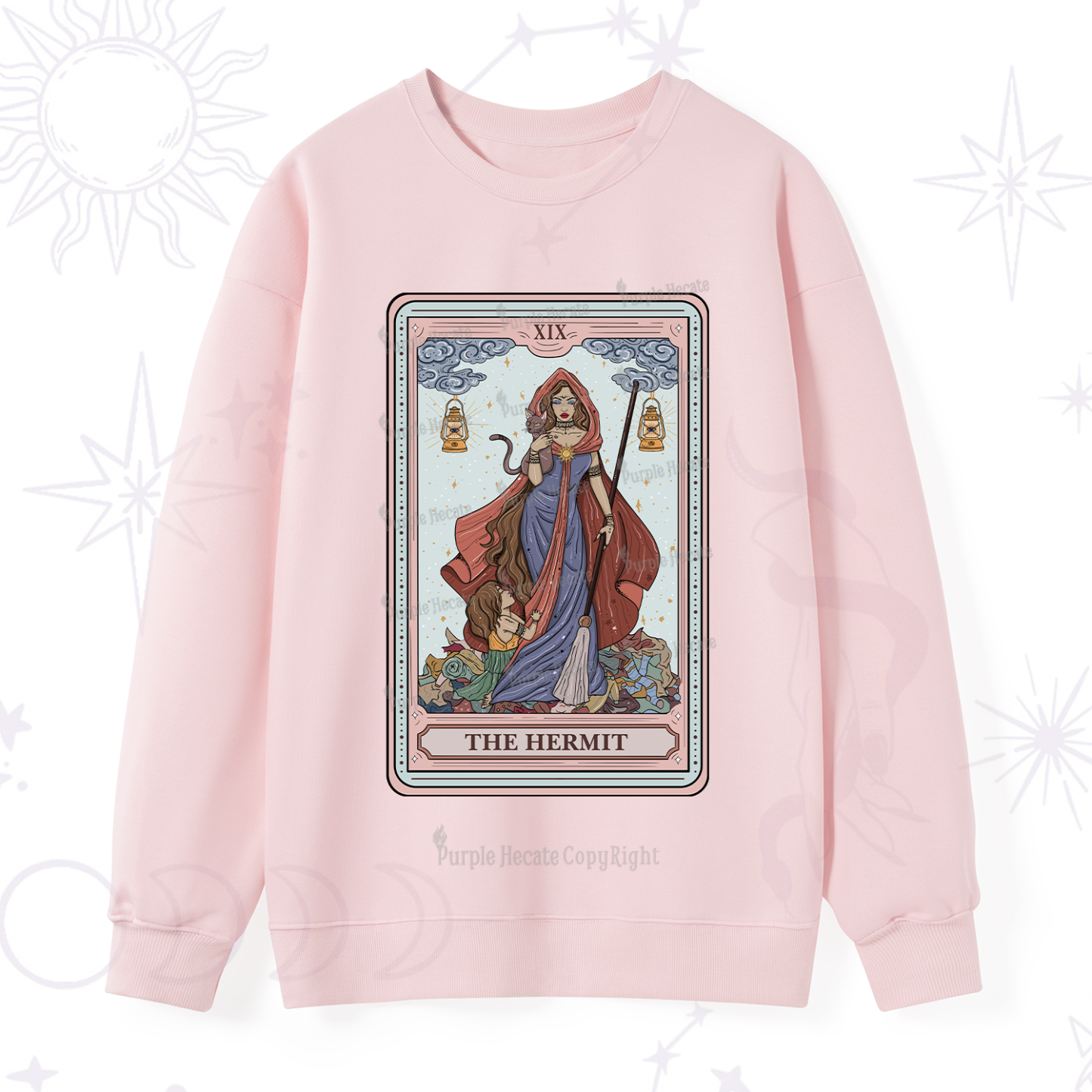 Purplehecate The Hermit Tarot Card Sweatshirt