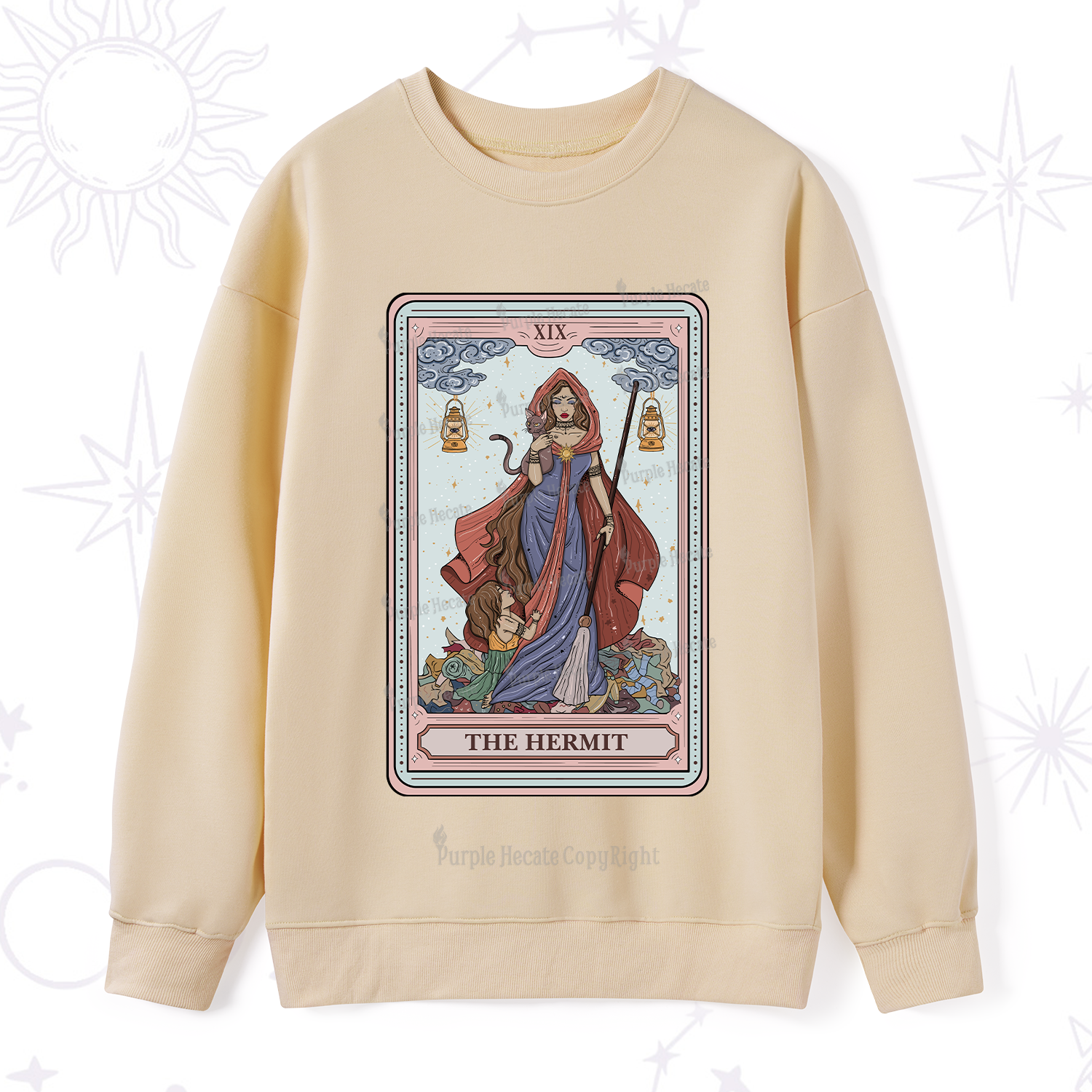 Purplehecate The Hermit Tarot Card Sweatshirt