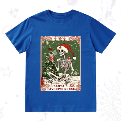 Purplehecate Christmas Santa's Favorite Nurse Tarot T-Shirt