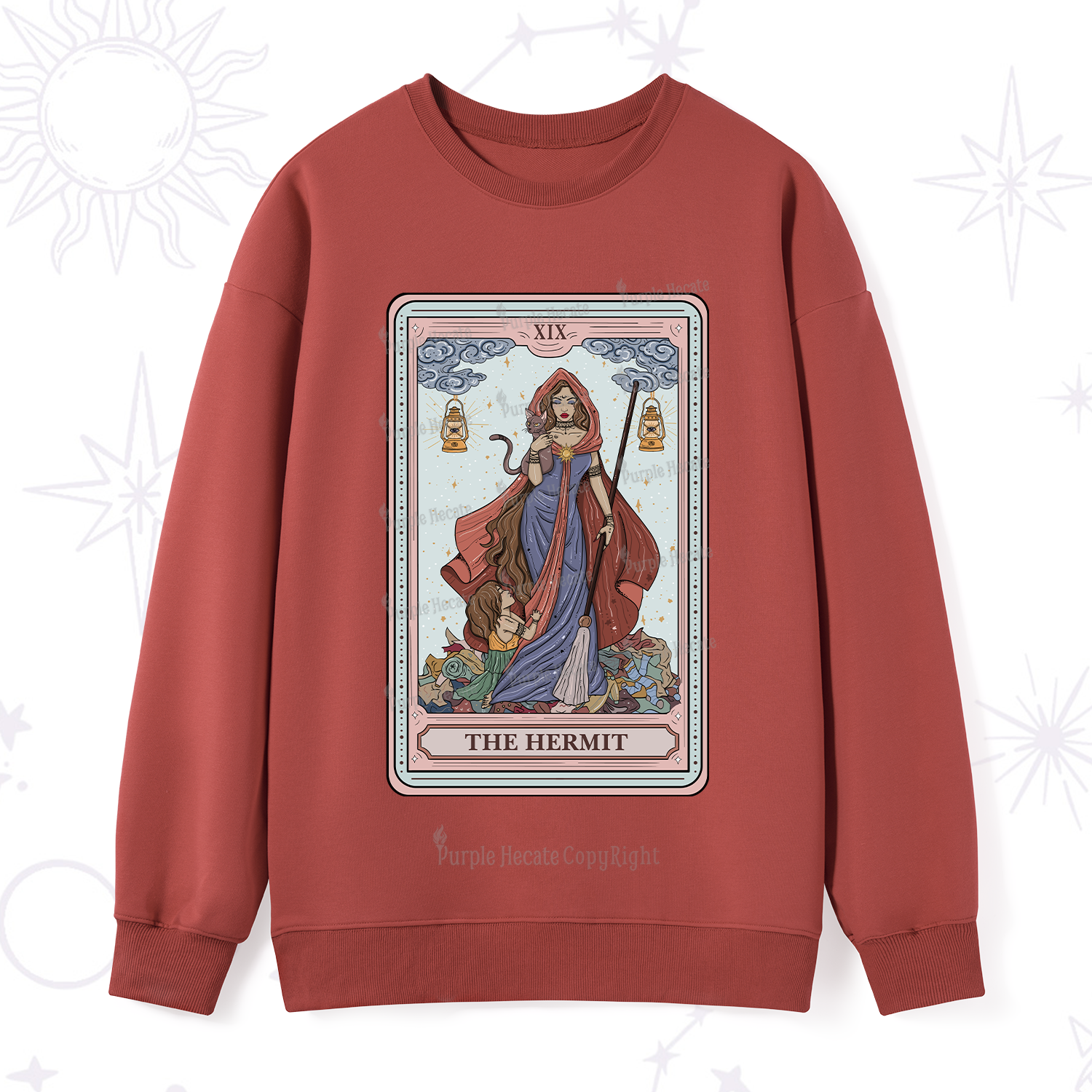 Purplehecate The Hermit Tarot Card Sweatshirt