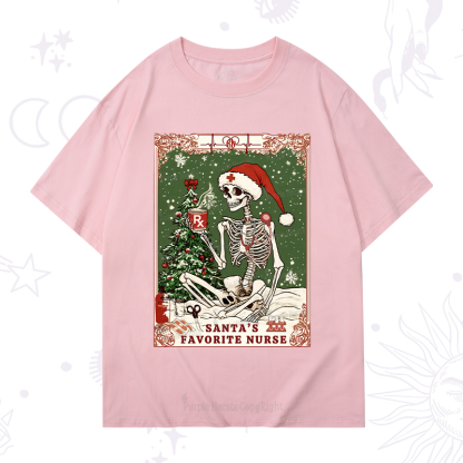 Purplehecate Christmas Santa's Favorite Nurse Tarot T-Shirt