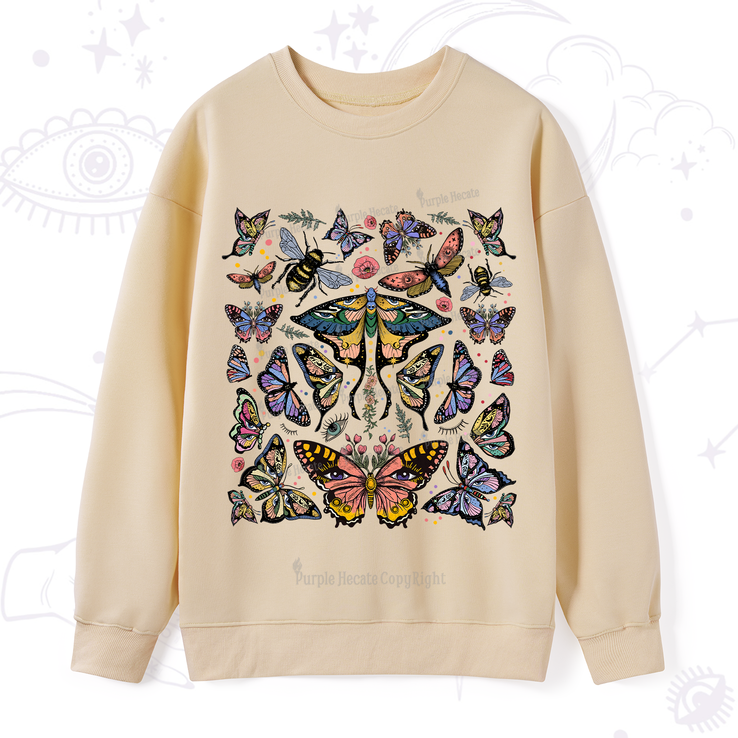 Purplehecate Mystical Butterfly & Moth Sweatshirt