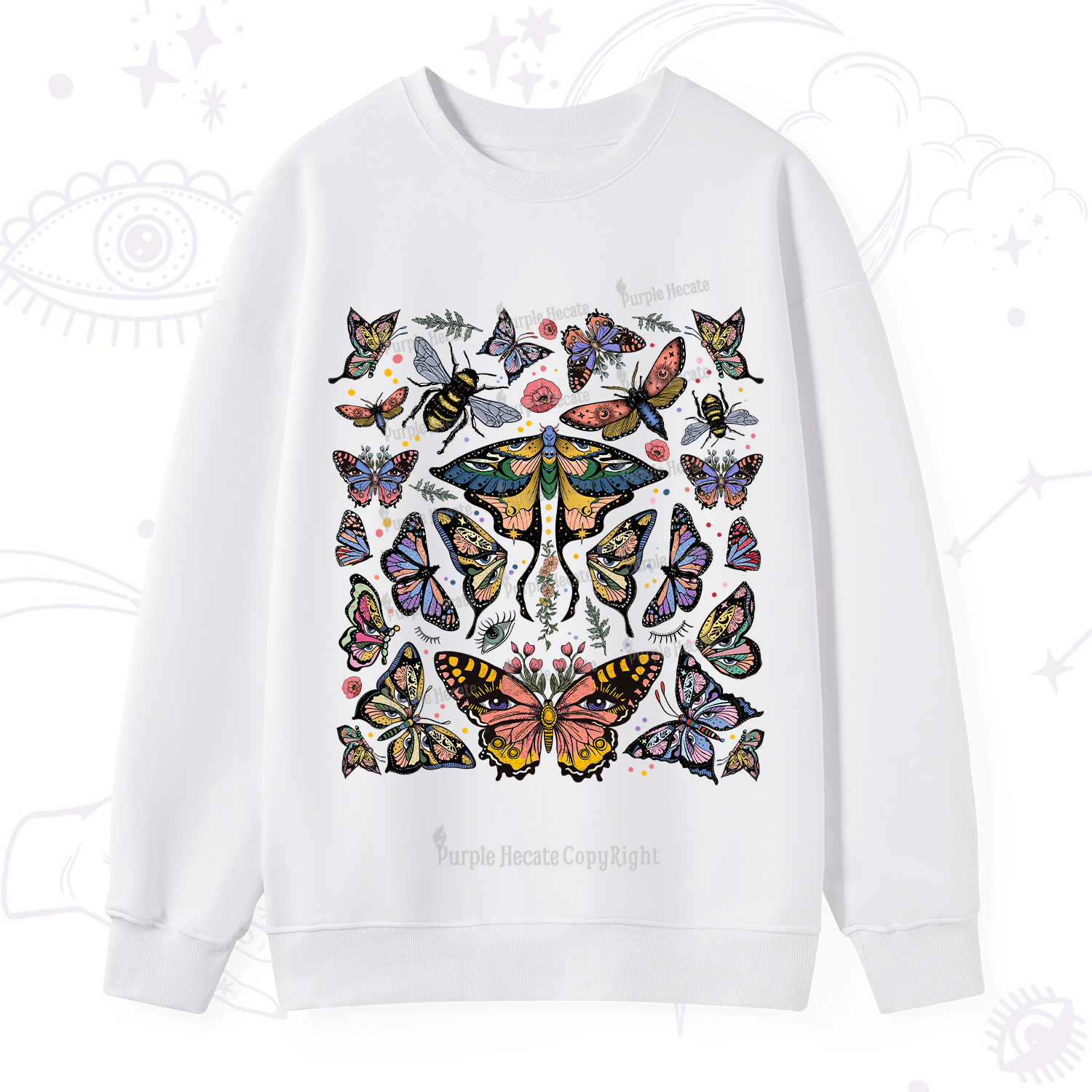 Purplehecate Mystical Butterfly & Moth Sweatshirt