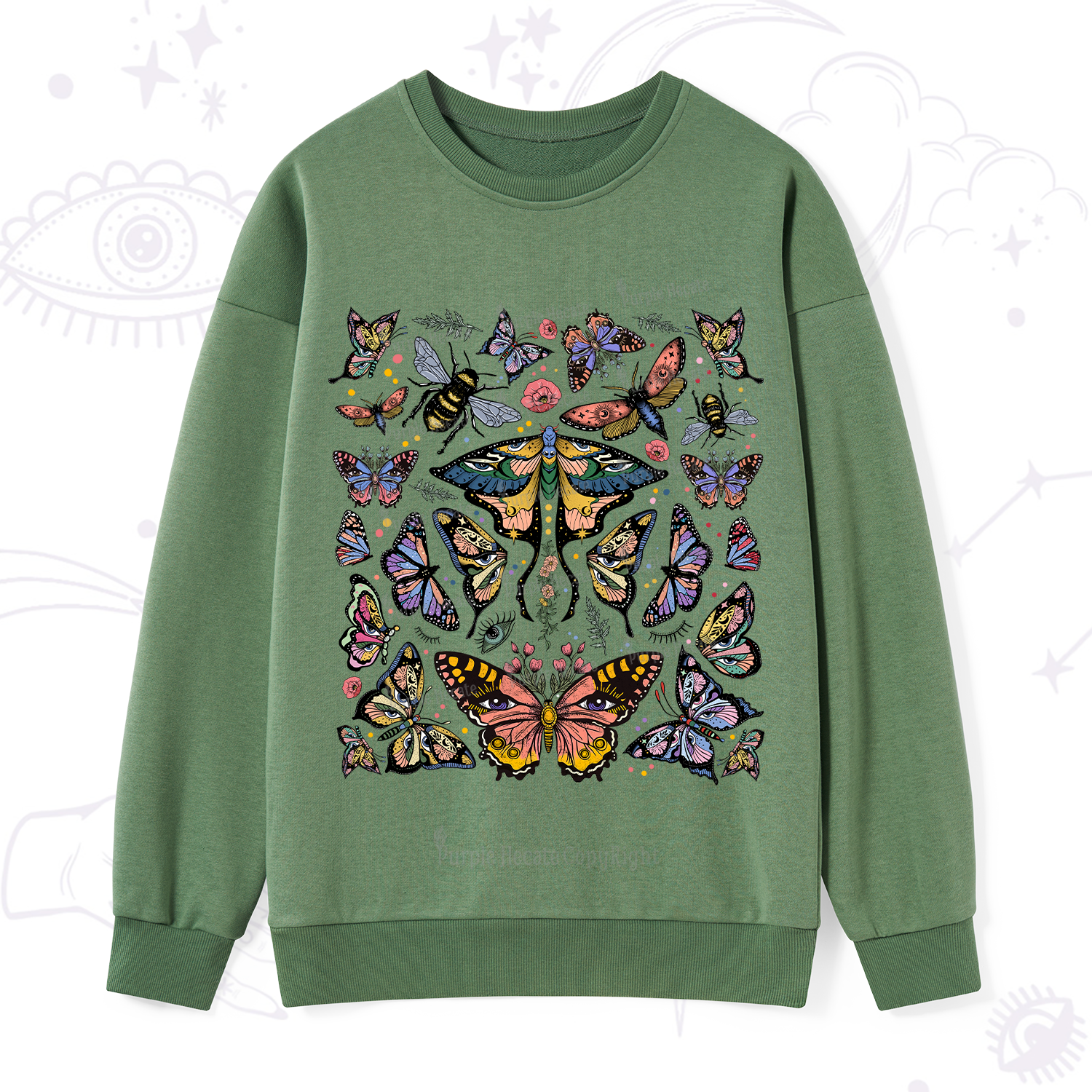 Purplehecate Mystical Butterfly & Moth Sweatshirt