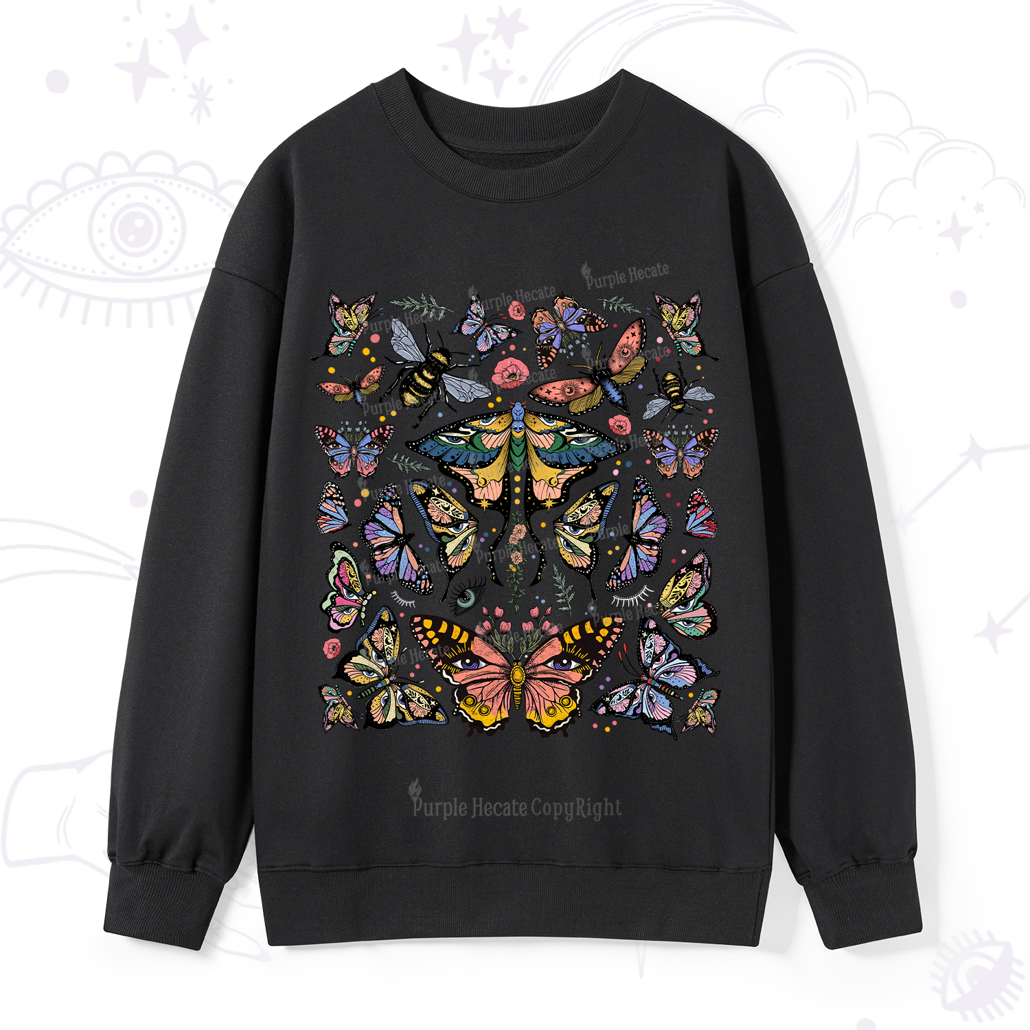 Purplehecate Mystical Butterfly & Moth Sweatshirt
