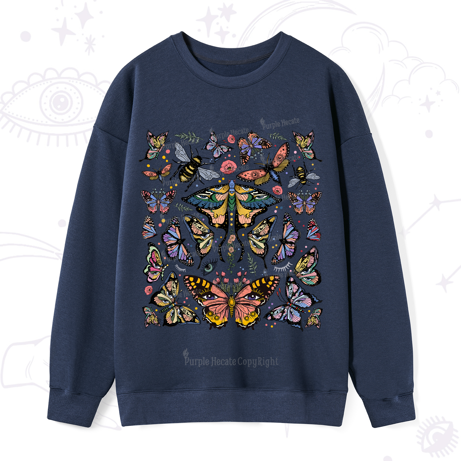 Purplehecate Mystical Butterfly & Moth Sweatshirt