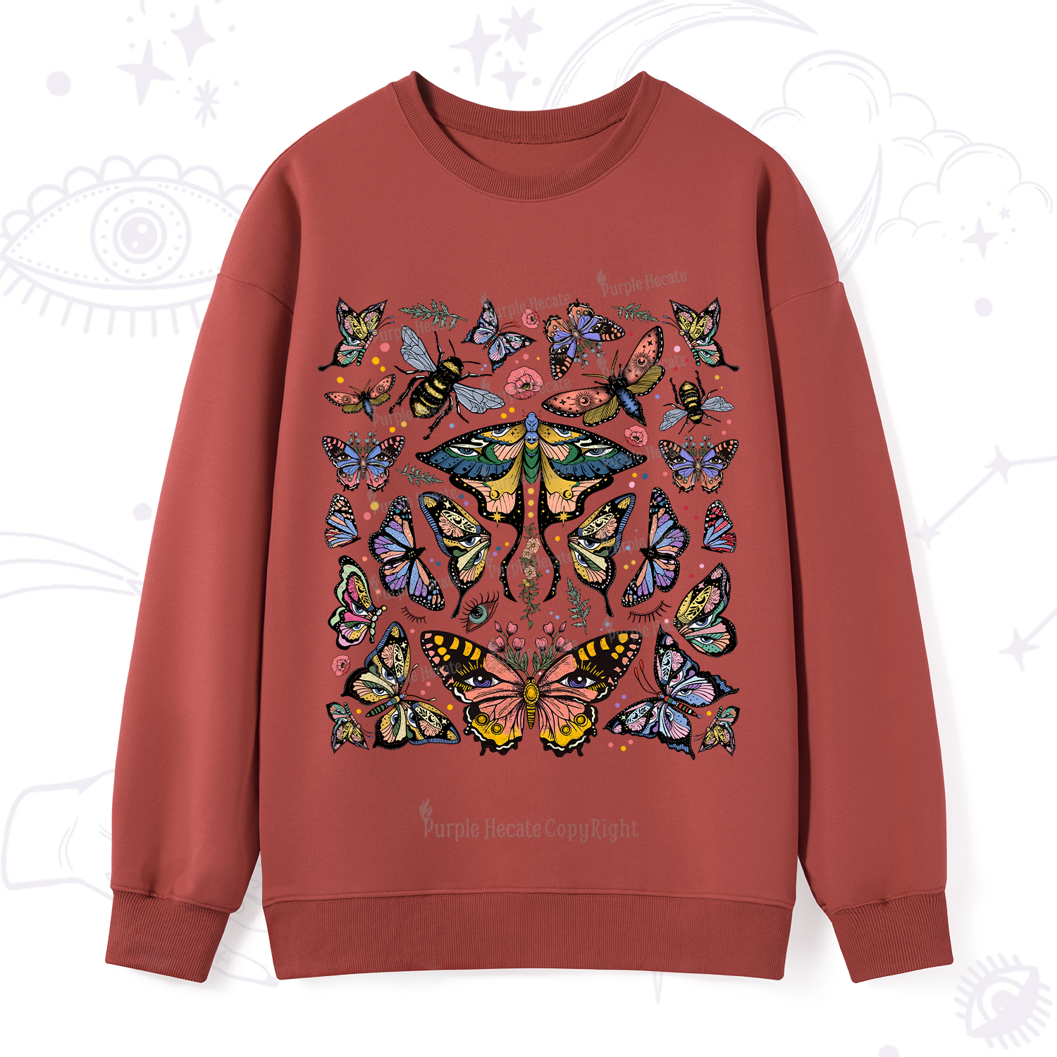 Purplehecate Mystical Butterfly & Moth Sweatshirt