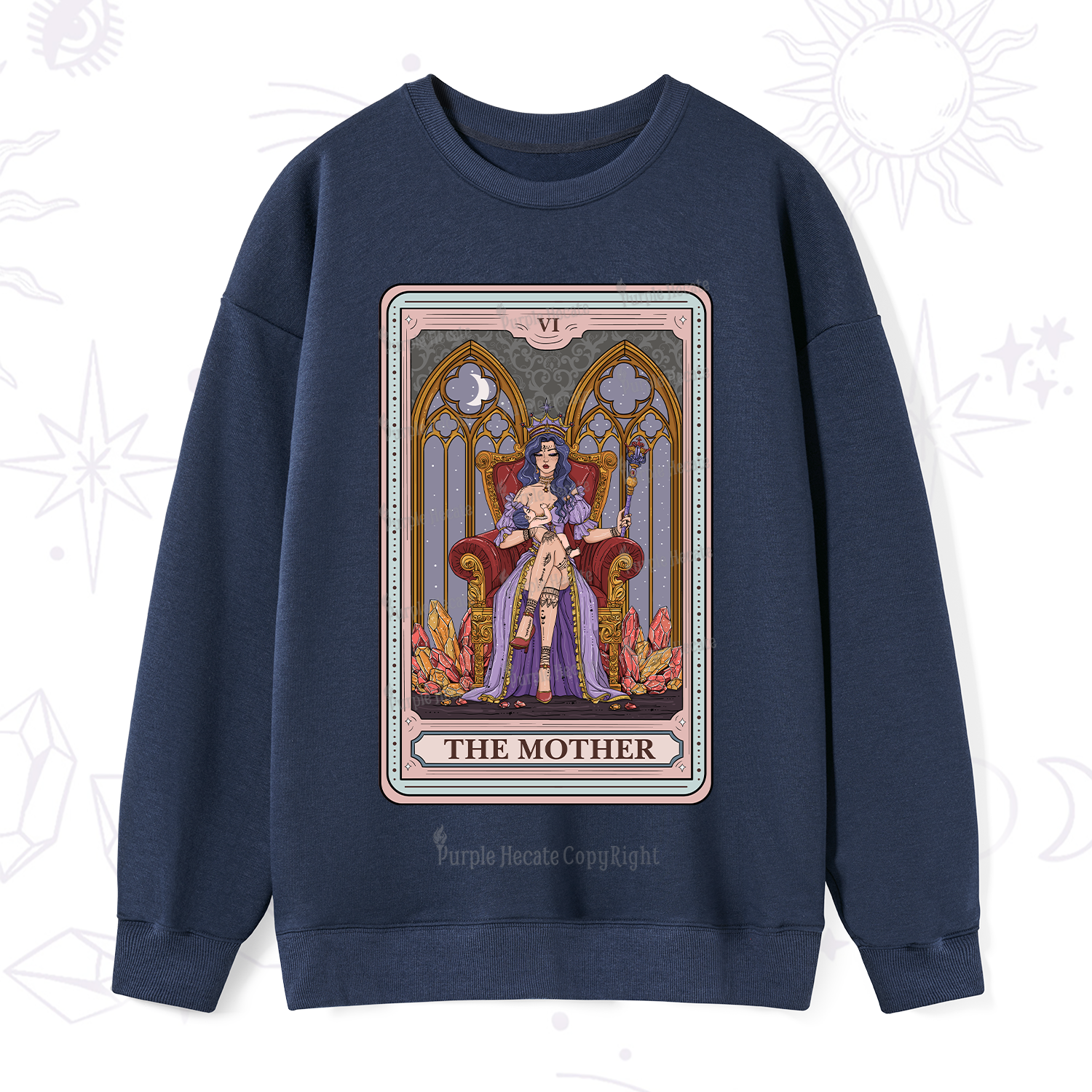 Purplehecate The Mother Tarot Card Sweatshirt