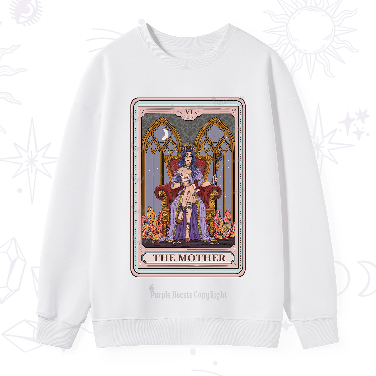 Purplehecate The Mother Tarot Card Sweatshirt