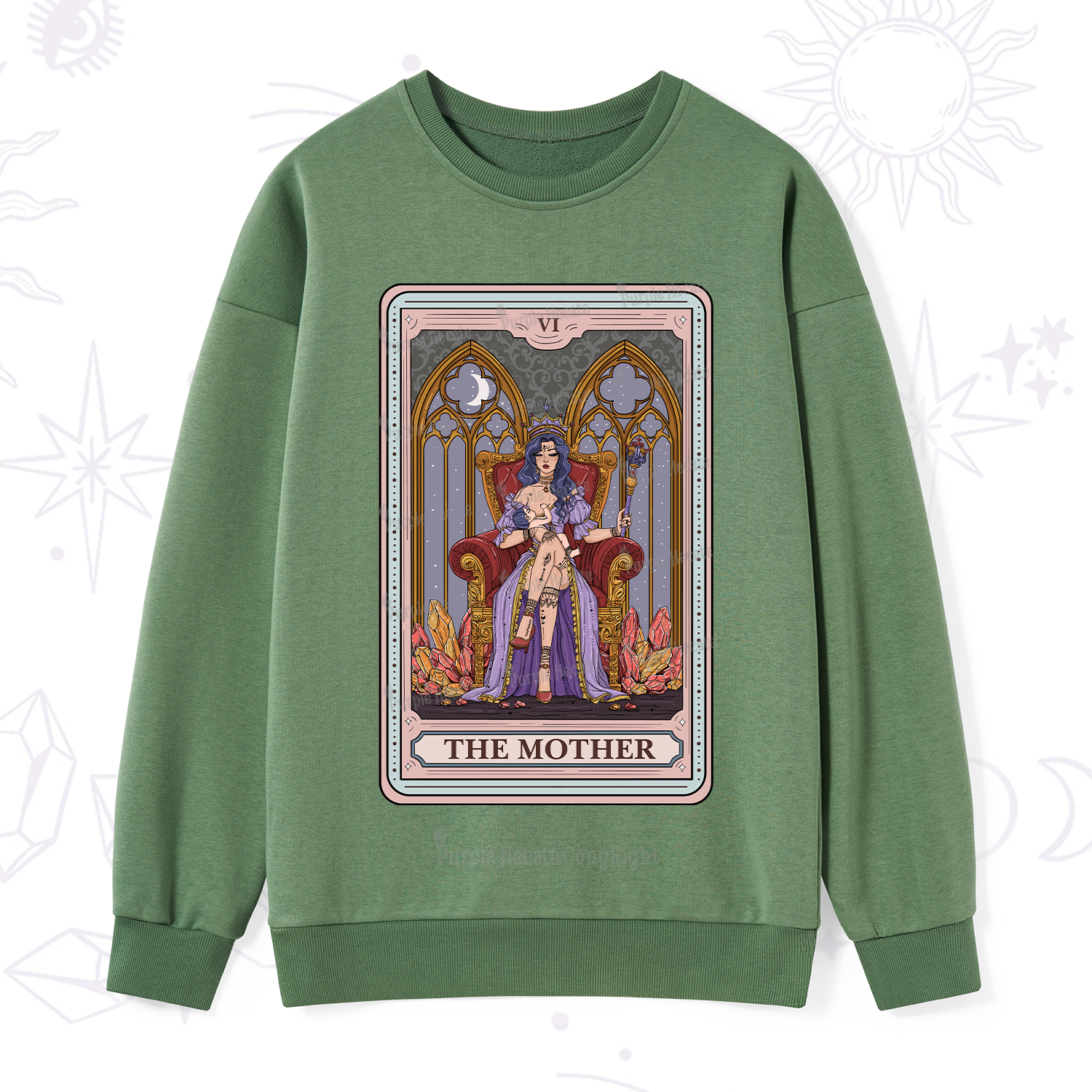 Purplehecate The Mother Tarot Card Sweatshirt