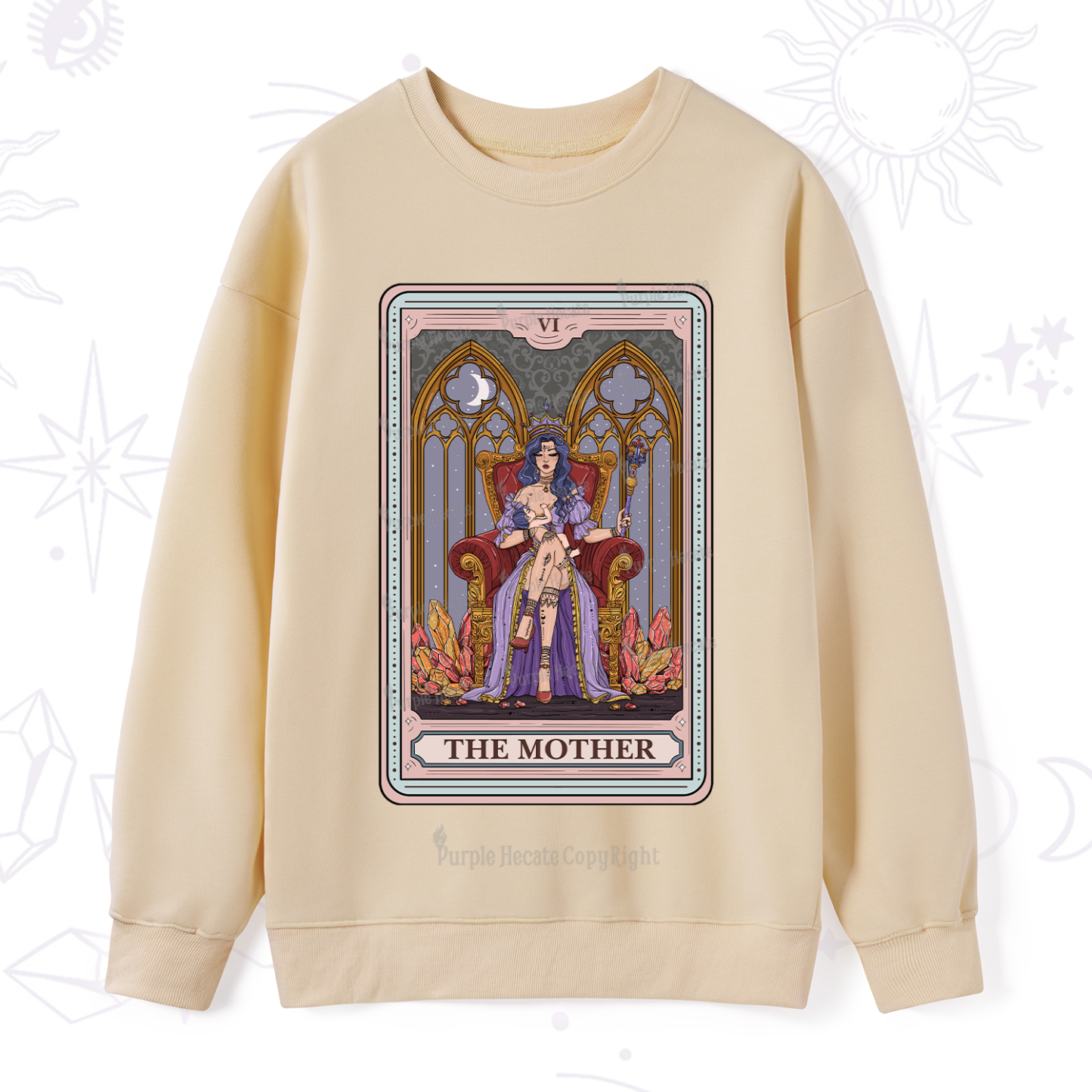 Purplehecate The Mother Tarot Card Sweatshirt