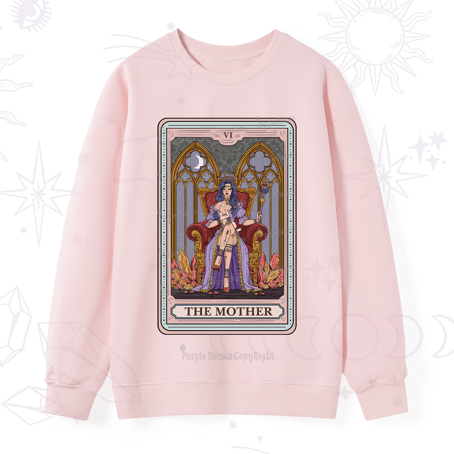 Purplehecate The Mother Tarot Card Sweatshirt