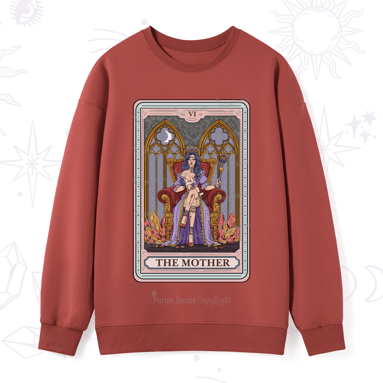 Purplehecate The Mother Tarot Card Sweatshirt