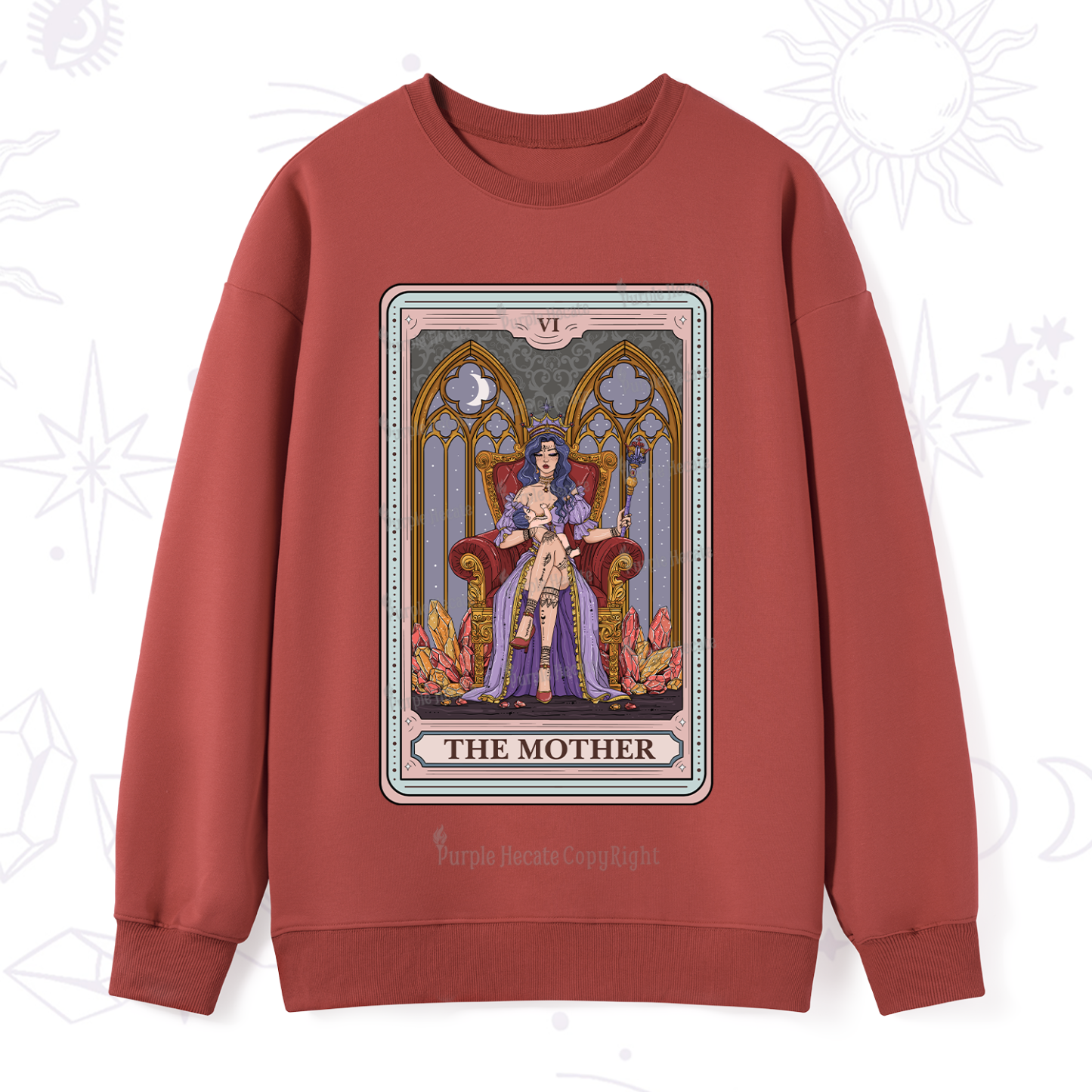 Purplehecate The Mother Tarot Card Sweatshirt