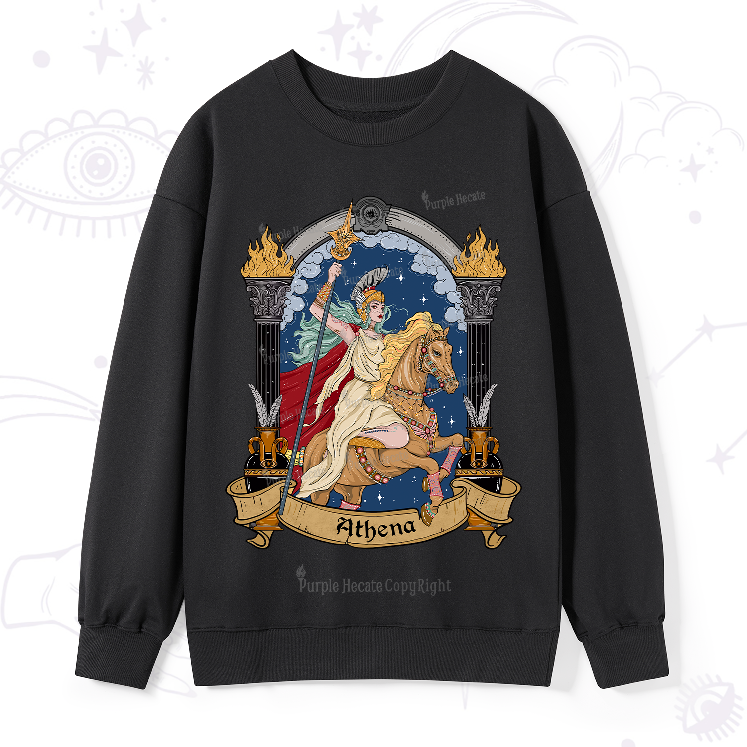 Purplehecate The Mighty Goddess Athena Sweatshirt