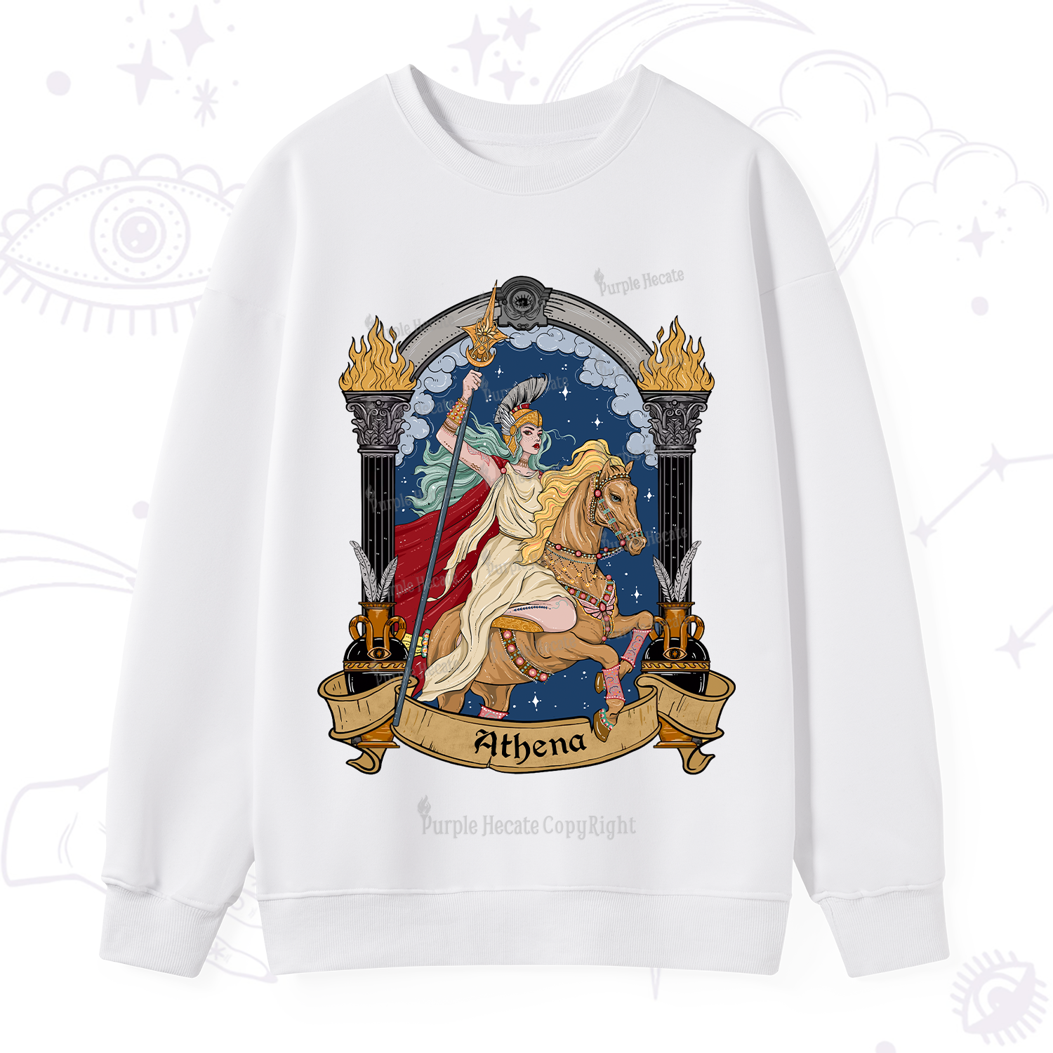 Purplehecate The Mighty Goddess Athena Sweatshirt
