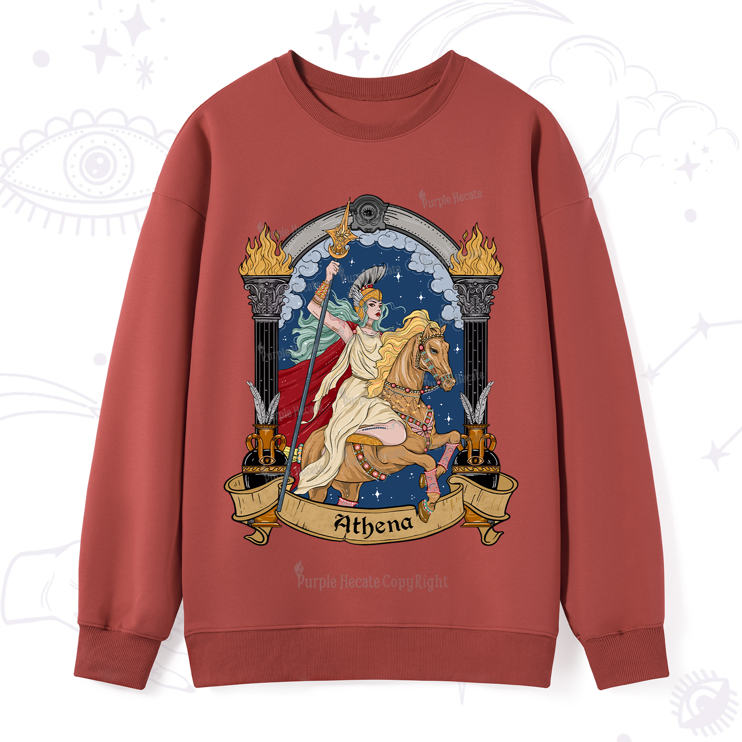 Purplehecate The Mighty Goddess Athena Sweatshirt