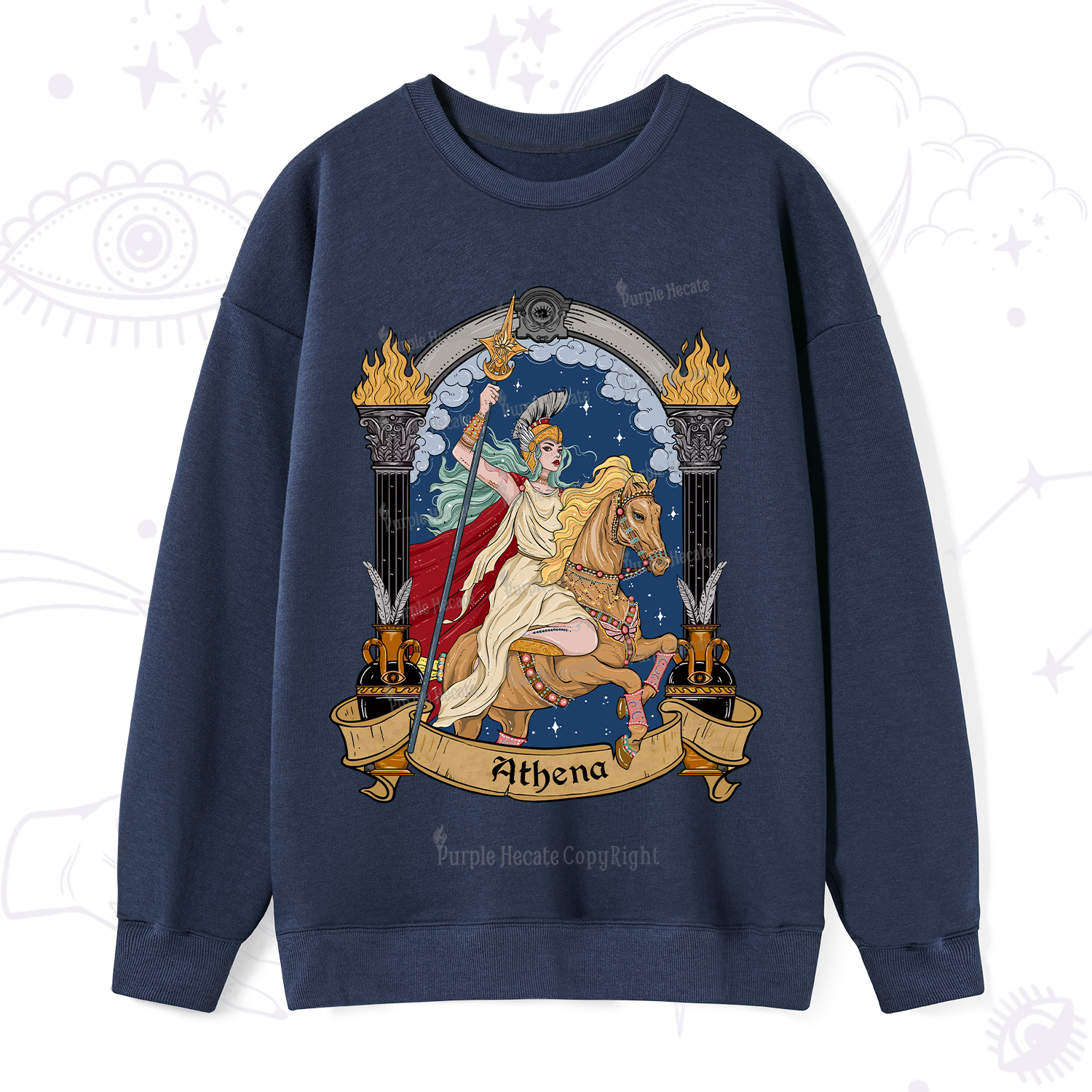 Purplehecate The Mighty Goddess Athena Sweatshirt