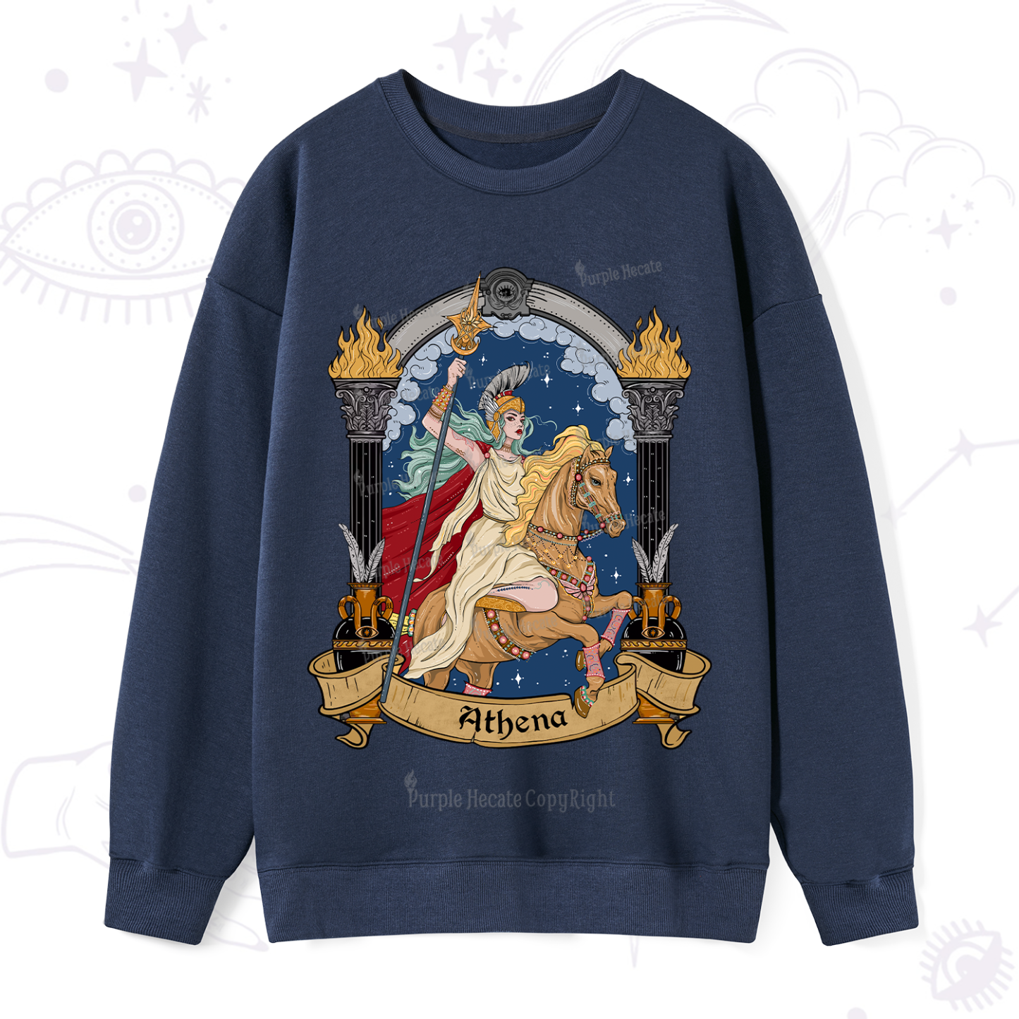 Purplehecate The Mighty Goddess Athena Sweatshirt