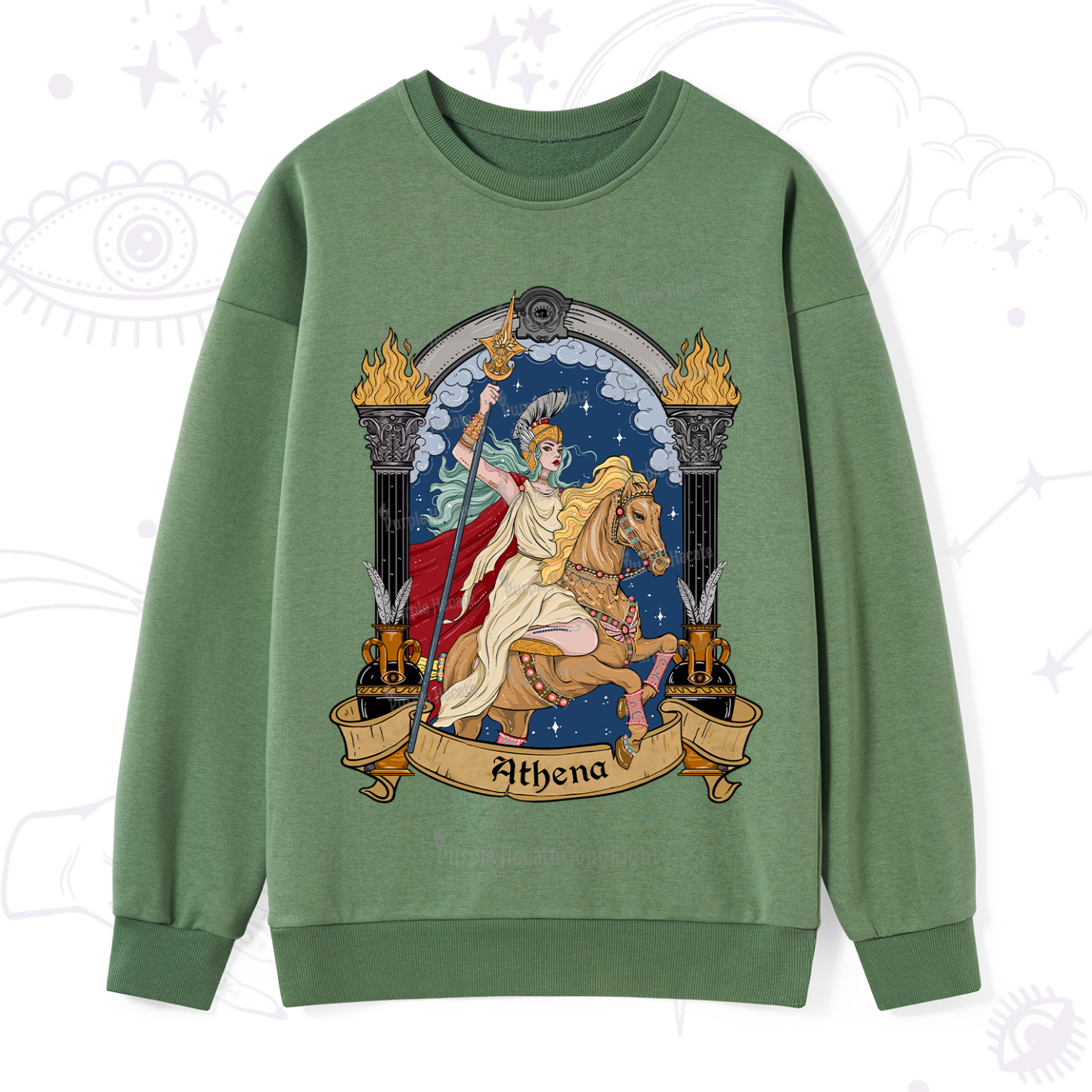 Purplehecate The Mighty Goddess Athena Sweatshirt