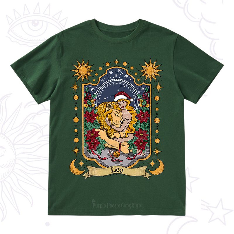 Purplehecate Christmas Leo Zodiac T-Shirt