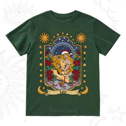 Purplehecate Christmas Leo Zodiac T-Shirt
