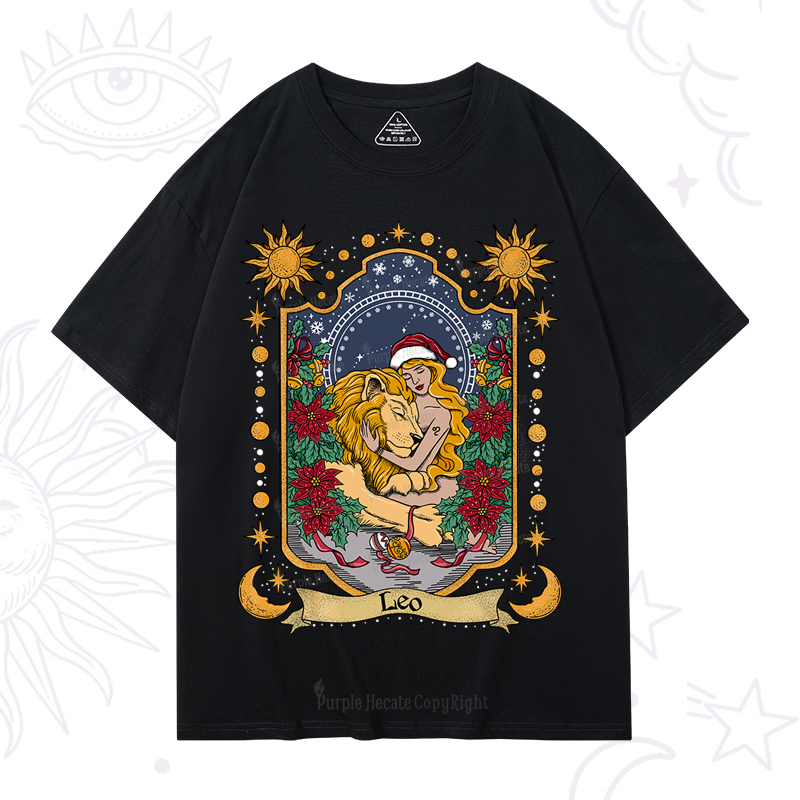 Purplehecate Christmas Leo Zodiac T-Shirt