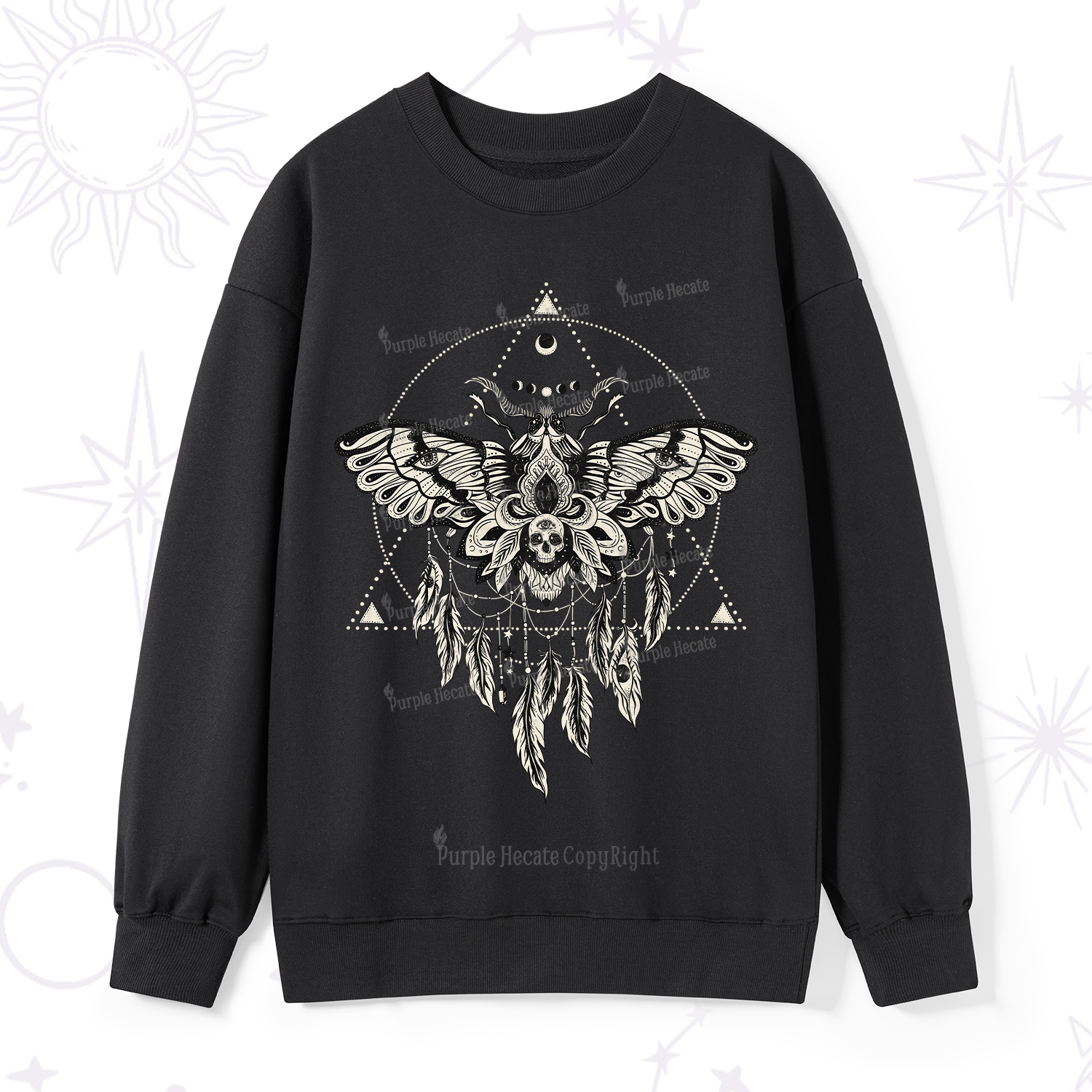 Purplehecate Mystical Luna Moth Sweatshirt
