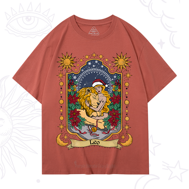 Purplehecate Christmas Leo Zodiac T-Shirt