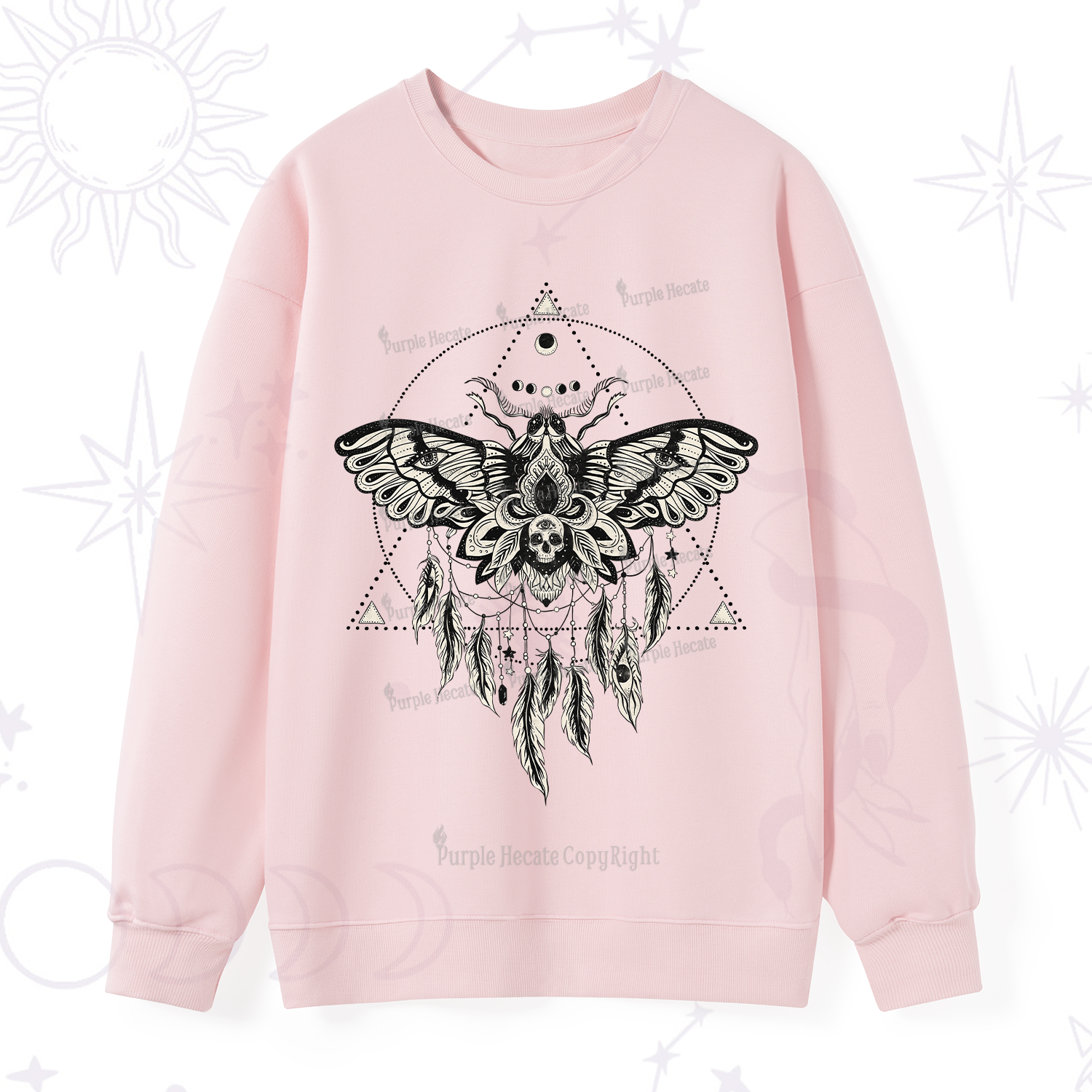 Purplehecate Mystical Luna Moth Sweatshirt