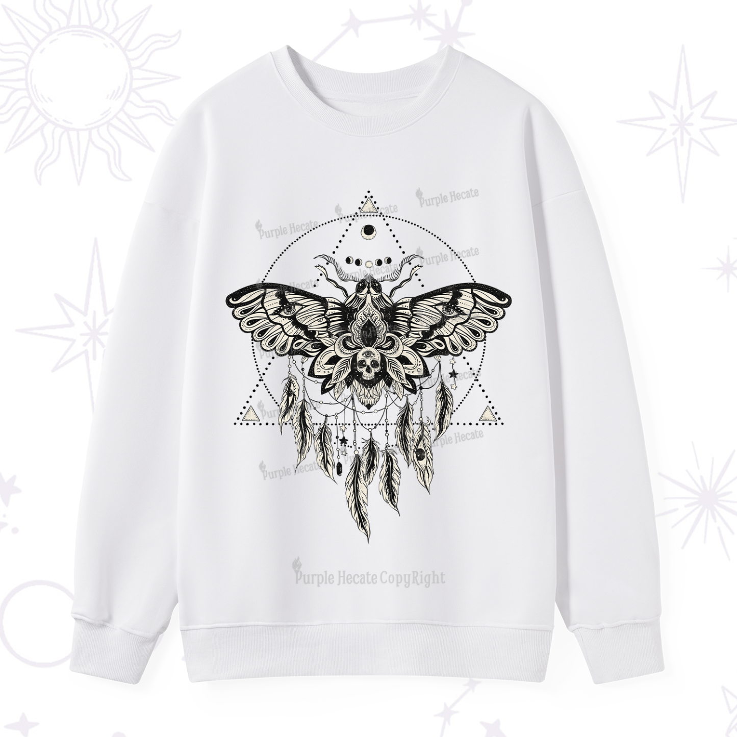 Purplehecate Mystical Luna Moth Sweatshirt