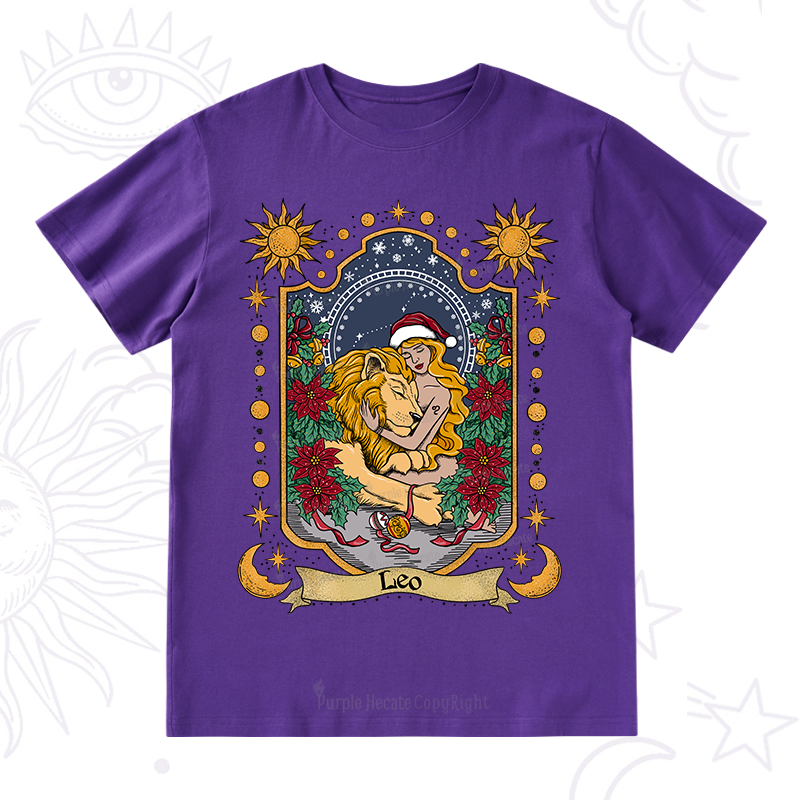 Purplehecate Christmas Leo Zodiac T-Shirt