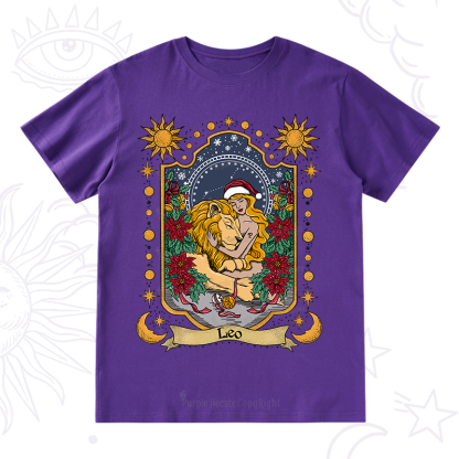 Purplehecate Christmas Leo Zodiac T-Shirt