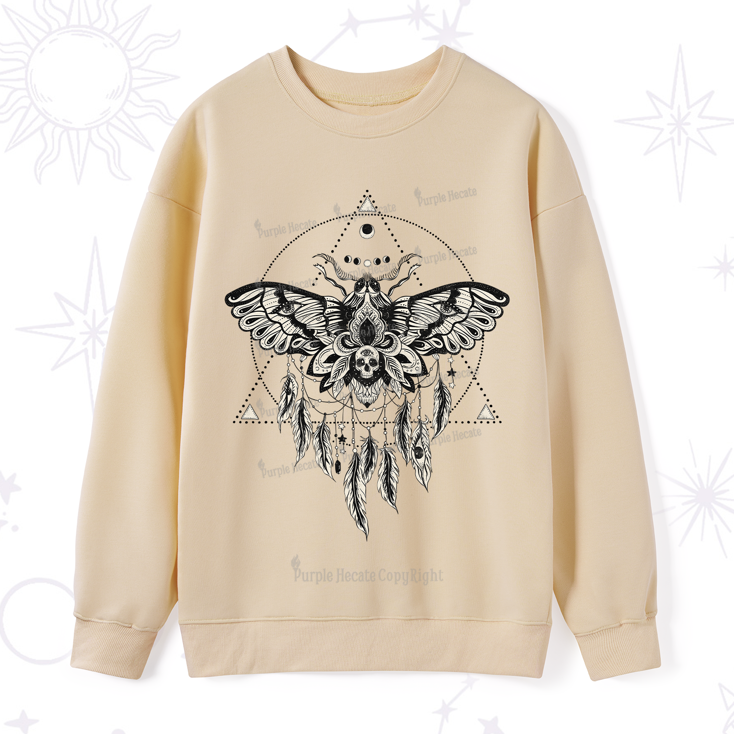 Purplehecate Mystical Luna Moth Sweatshirt