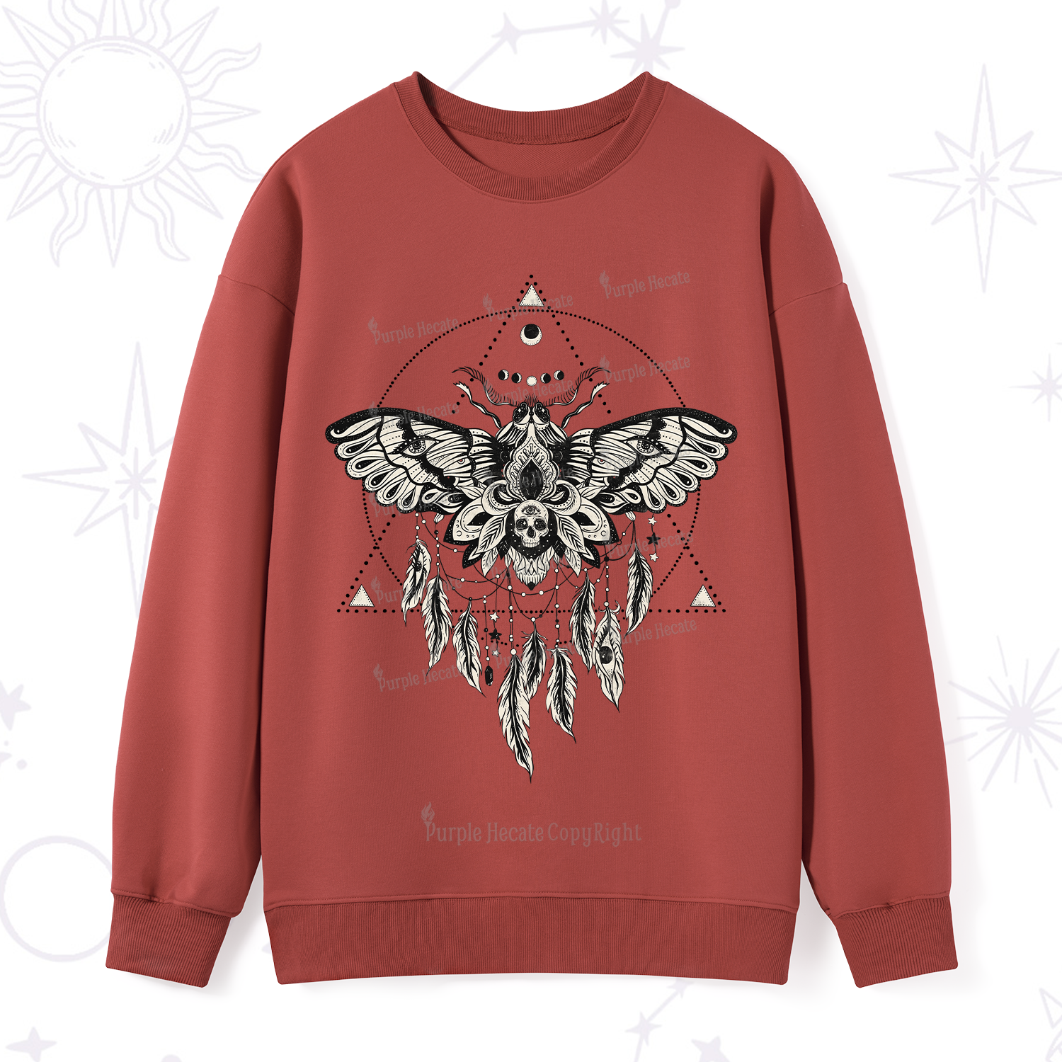 Purplehecate Mystical Luna Moth Sweatshirt
