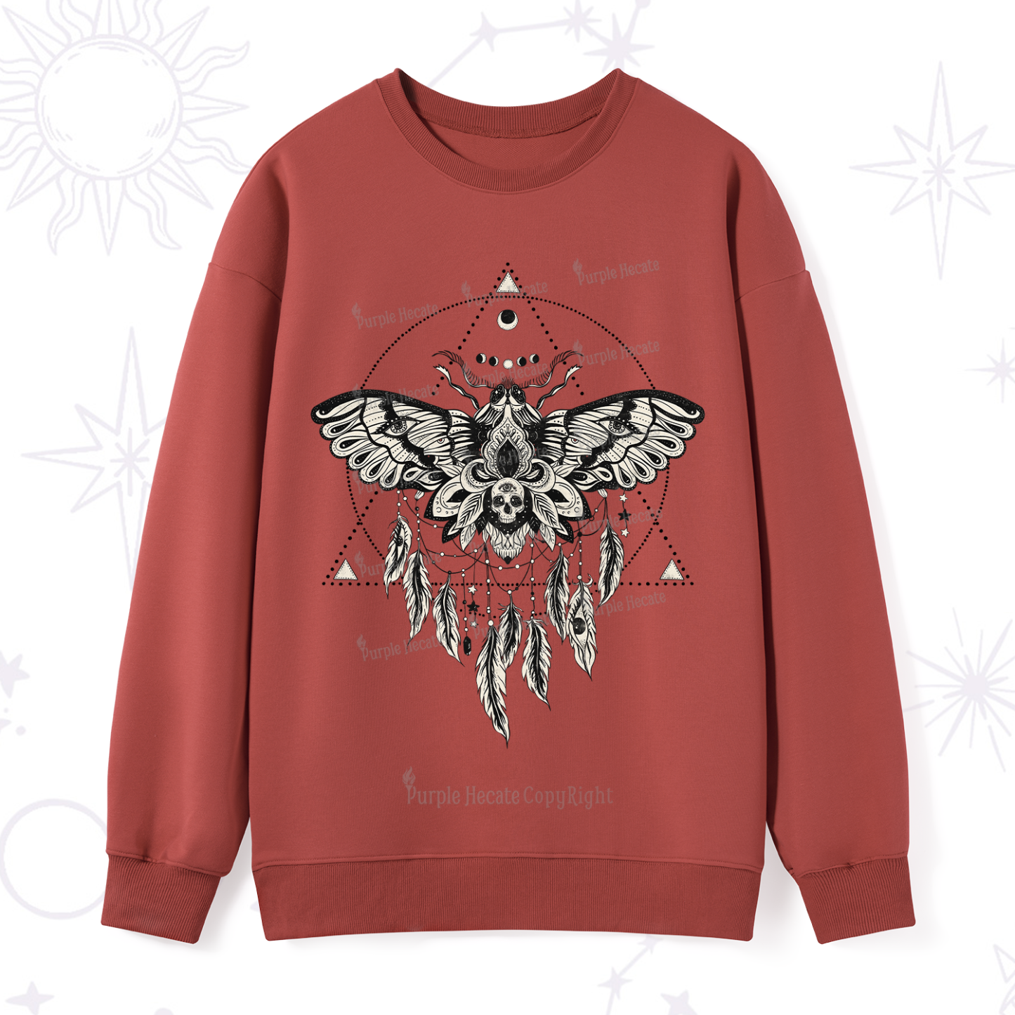 Purplehecate Mystical Luna Moth Sweatshirt