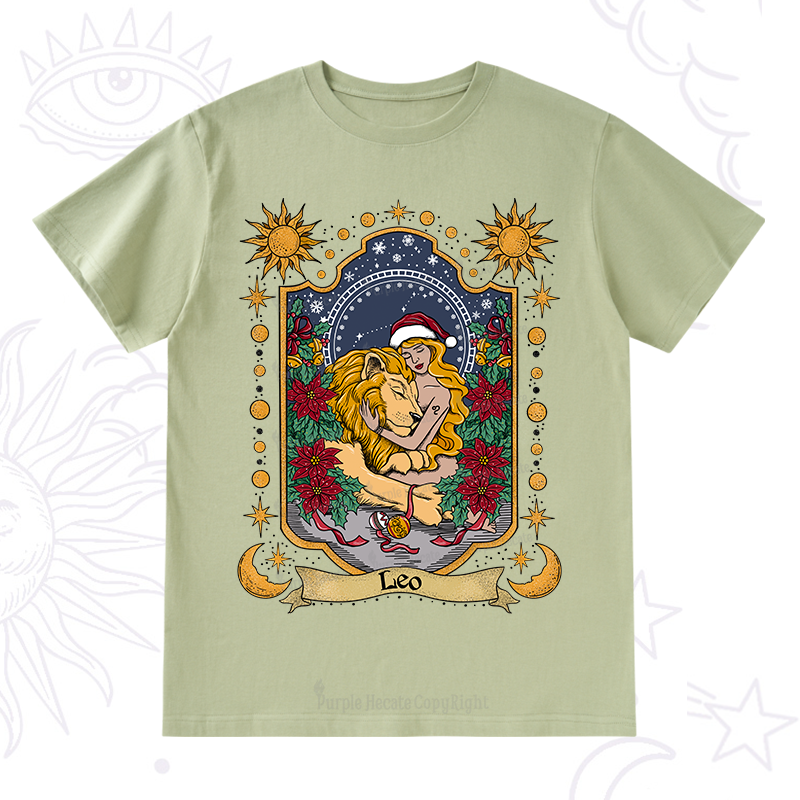 Purplehecate Christmas Leo Zodiac T-Shirt