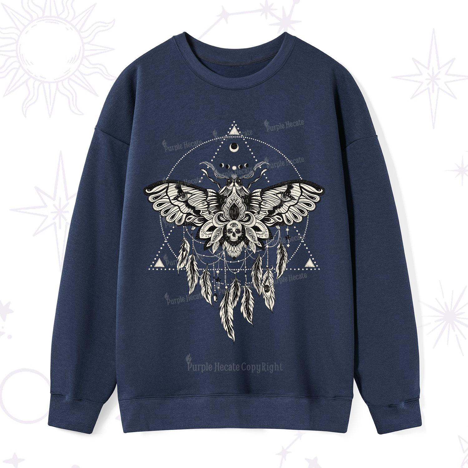 Purplehecate Mystical Luna Moth Sweatshirt