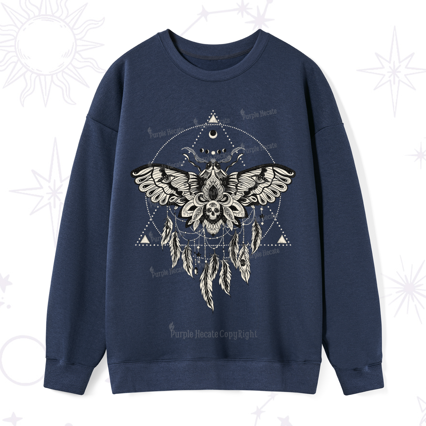 Purplehecate Mystical Luna Moth Sweatshirt