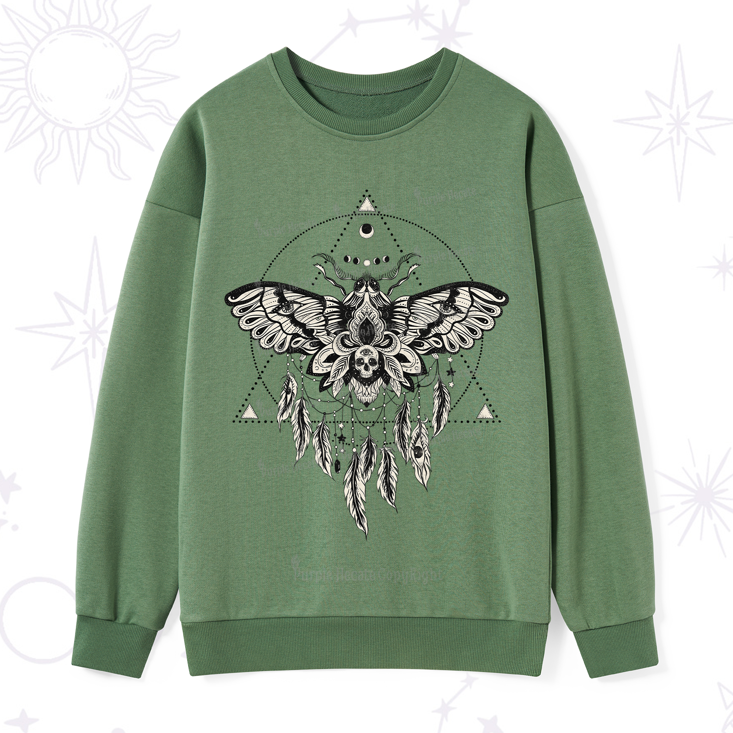 Purplehecate Mystical Luna Moth Sweatshirt