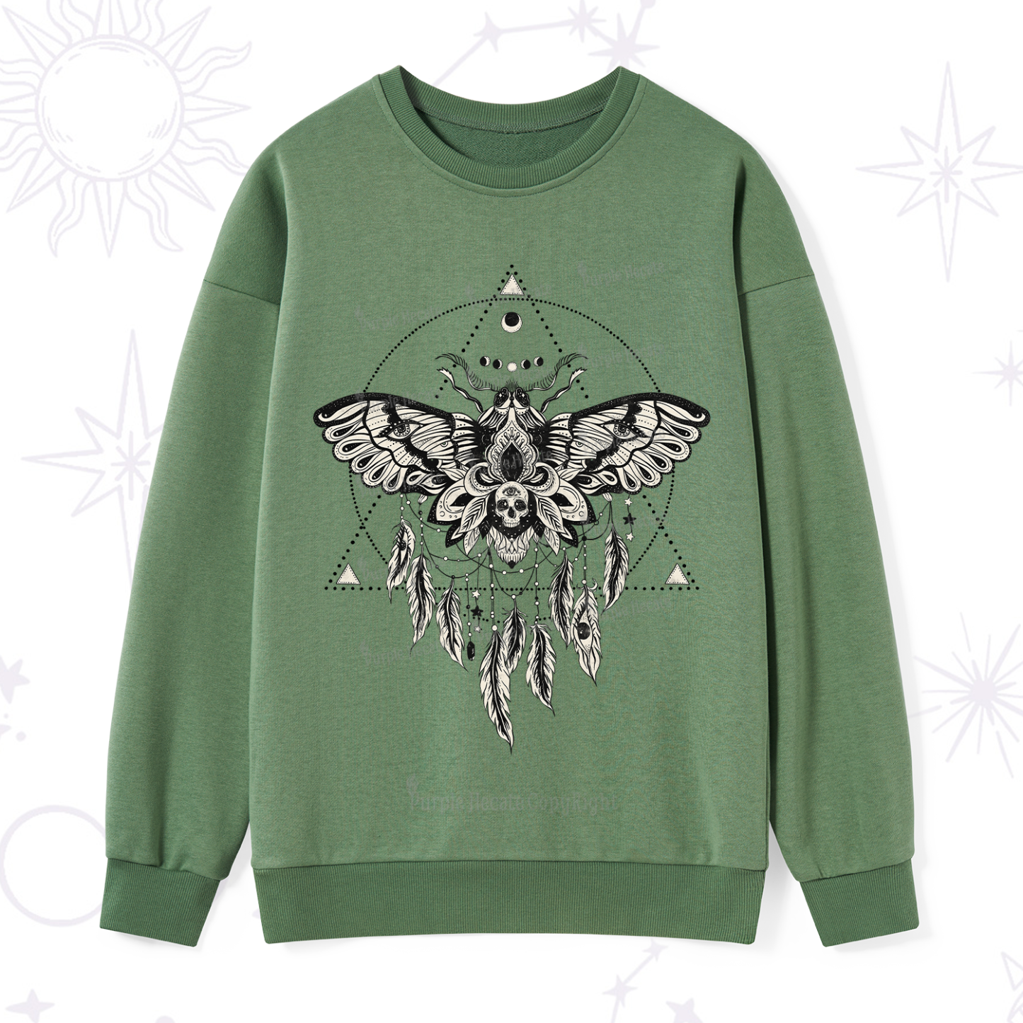 Purplehecate Mystical Luna Moth Sweatshirt