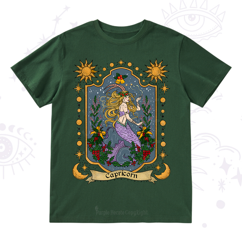 Purplehecate Christmas Capricorn Zodiac T-Shirt