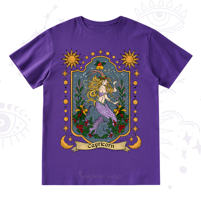 Purplehecate Christmas Capricorn Zodiac T-Shirt