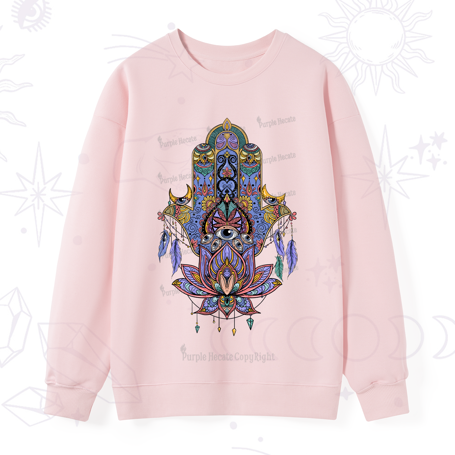 Purplehecate Hamsa Evil Eye Sweatshirt