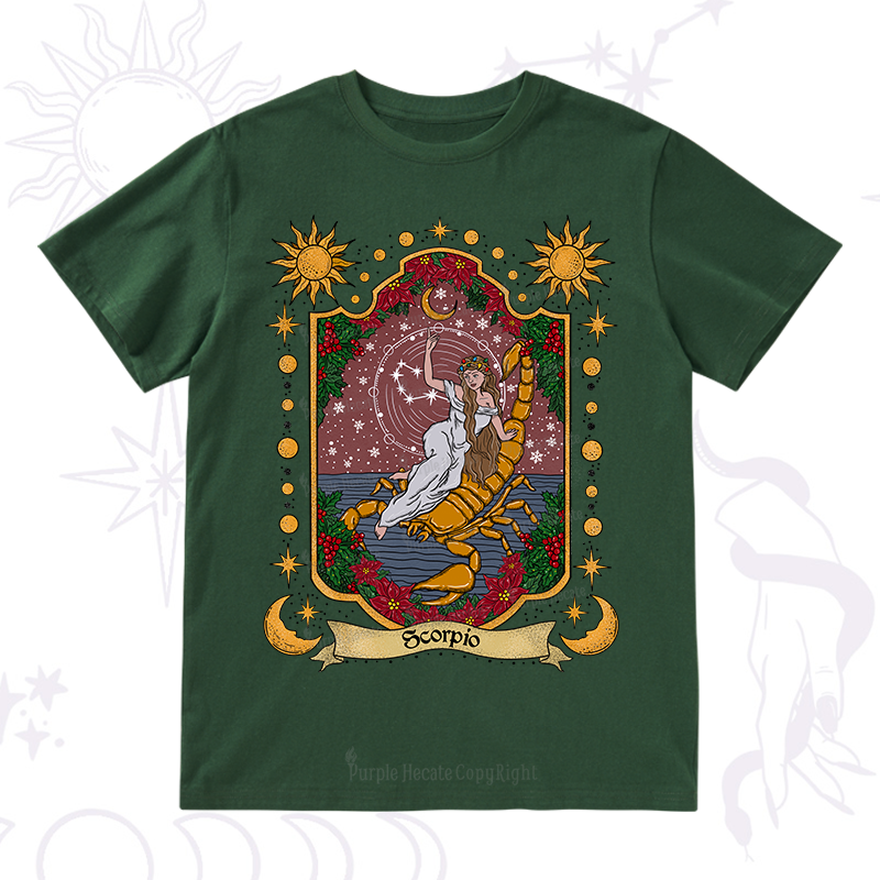 Purplehecate Christmas Scorpio Zodiac T-Shirt